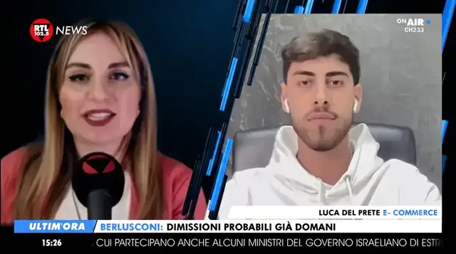 Luca Del Prete intervistato in diretta su RTL 102.5 News